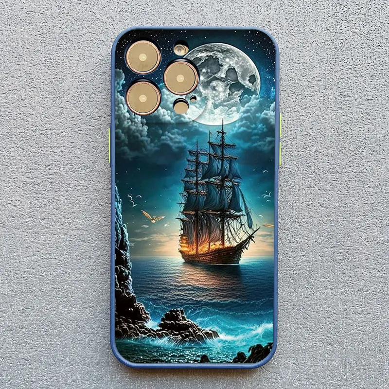 Voyage Ocean Cloudy Horizon Handyhülle für iPhone 13 12 Pro Max Mini 16 15 14 11 Pro Max 7 8 Plus XR XS X stoßfeste Handyhülle – Detail 12