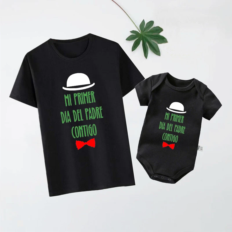 My First Father's Day With You Matching Daddy And Baby Clothes Cotton