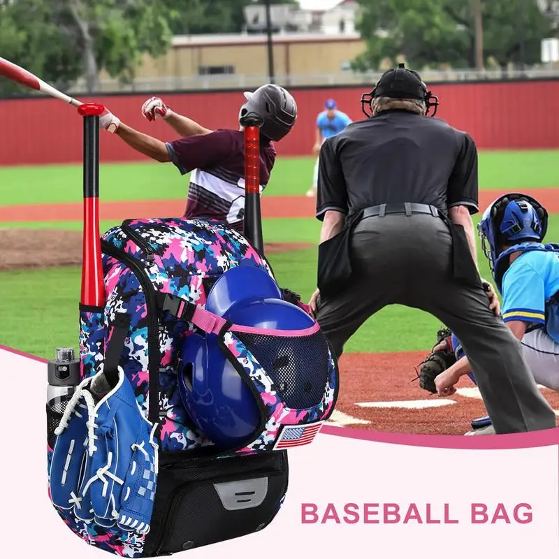 Sac à dos de softball | Sac à dos de baseball pour enfants avec compartiment à chaussures – Grande capacité – Sac à dos de baseball pour jeunes