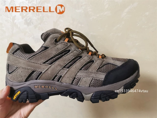 Merrell GORE-TEX-zapatos de senderismo de cuero genuino para hombre,  zapatillas originales para acampar al aire libre, montañero, café,  escalada, 39-46 - AliExpress