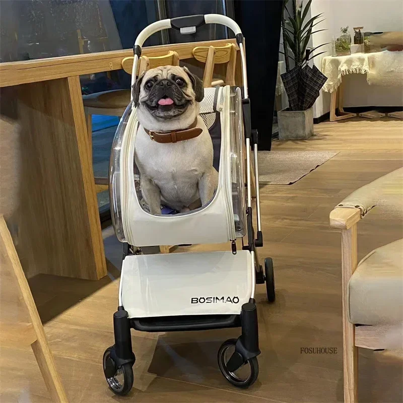 Cochecito multifuncional 2 en 1 para mascotas, ligero y plegable, para perros y gatos.