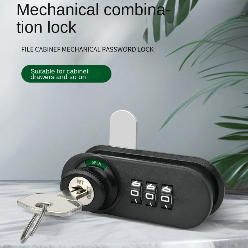 Description Picture 6 of itemZinc Alloy Mechanical Password Lock Anti-theft Furniture Combination Lock Hardware 3 Digital Code Drawer Lock Cupboard Drawer