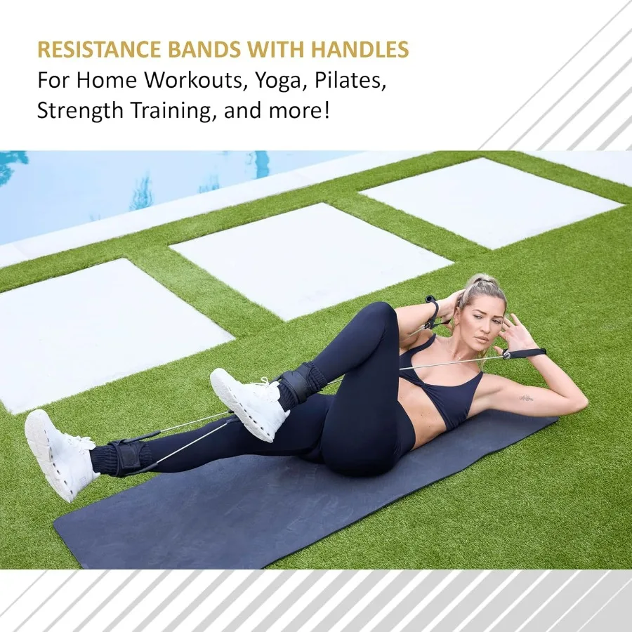 15 lbs All-in-one Fitness Band, Full Body Exercise Band for Home Exercise or Training on-The-go, Multi-Purpose use for Strength,