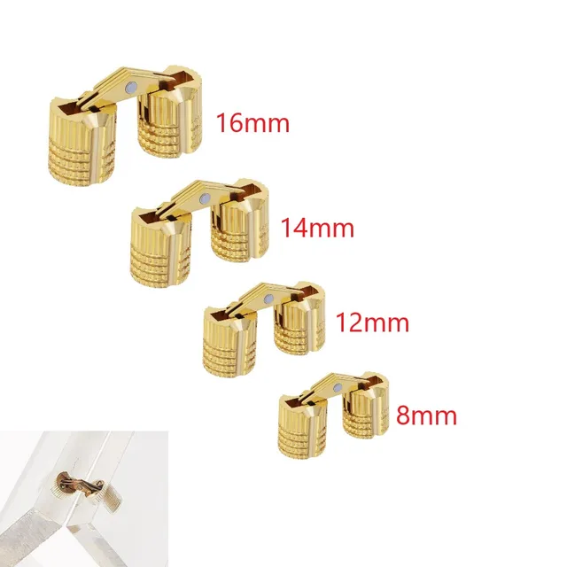 8pcs 8 มม.-16 มม.ทองเหลืองที่มองไม่เห็นบานพับทรงกระบอกซ่อนตู้ปกปิดบานพับประตูสําหรับ DIY กล่องเครื่องประดับ Hand CRAFT 1