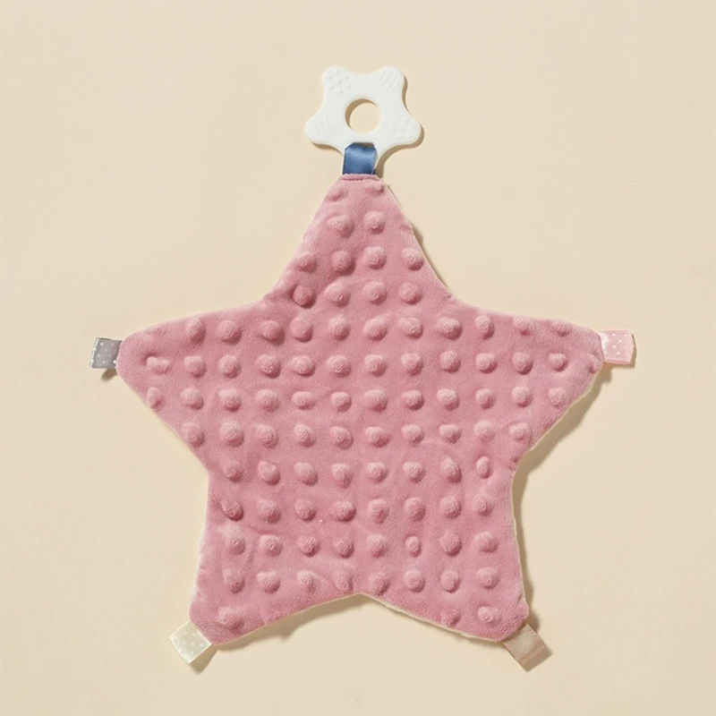 Baby Face Towel Soft Beans Cotton Newborn Appease Towel Comfort Sleeping Cuddling Blanket with Silicone Teether Kid Handkerchief