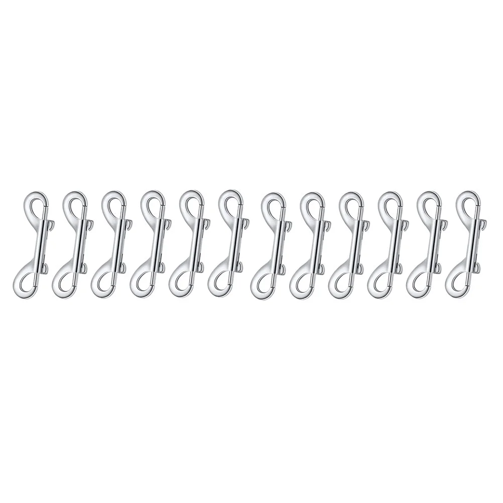 12pcs Double Ended Trigger Hook Snap Hook Clip for Pet Black Metal Diving Mountaineering Dog Leash Hardware