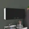 Napoles 39" W Double Door Wall Cabinet White - Black 1
