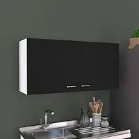 Napoles 39" W Double Door Wall Cabinet White - Black 1