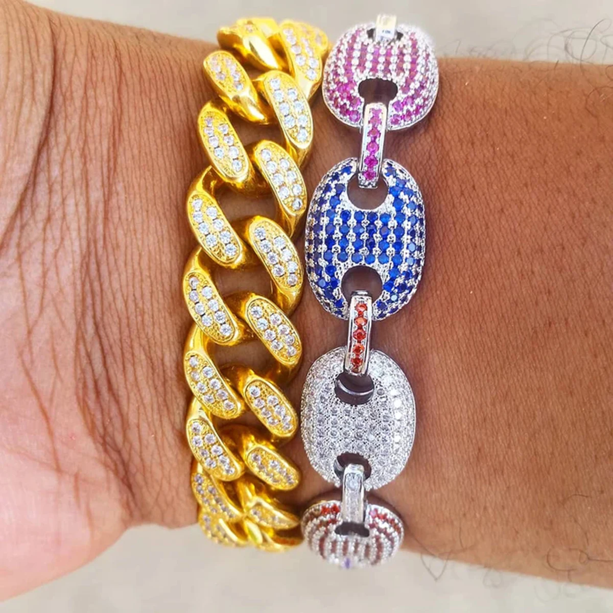 Dubss 12MM Cuban Link Bracelet for Men Hip Hop Jewelry Charm Bling Copper Material Iced Out Cubic Zircon 2024 Trend