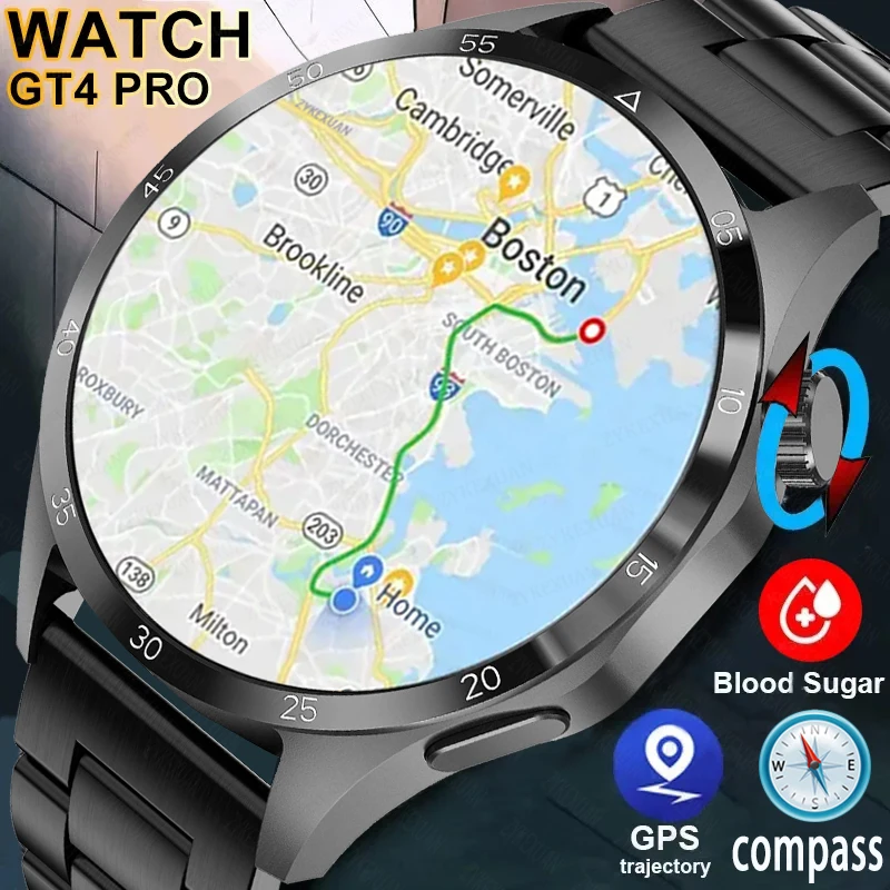 

For Huawei Xiaomi GT4 Pro Smart Watch Men NFC GPS Tracker AMOLED 360*360 HD Screen Heart Rate Bluetooth Call SmartWatch 2023 New