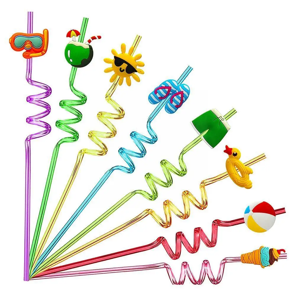 

8/24pcs 27cm 3D Beach Summer Creative Modeling Cocktail Party Drinking Party Bar Supplies Colorful Umbrella Decoration Stra S5Z6