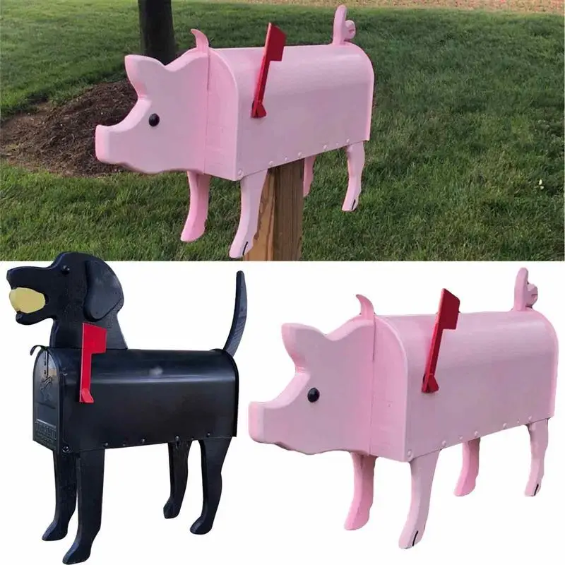 

Animal Mailbox Waterproof Patio Garden Mailbox Animal Shape Wall Mounted Post Box For Outdoor Farmhouse Decoration Courtyard