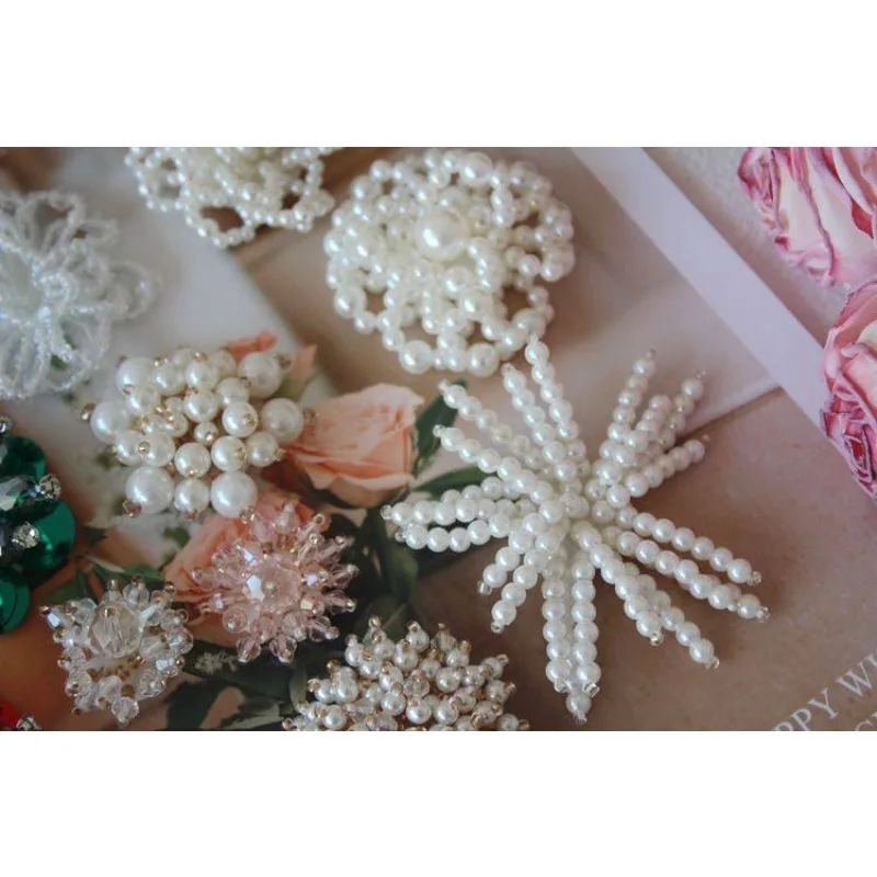 5PCS 새로운 3D 꽃 네일 비즈 스티커 의류 패브릭 스티커 수제 티셔츠 스웨터 신발 장식 패치 액세서리