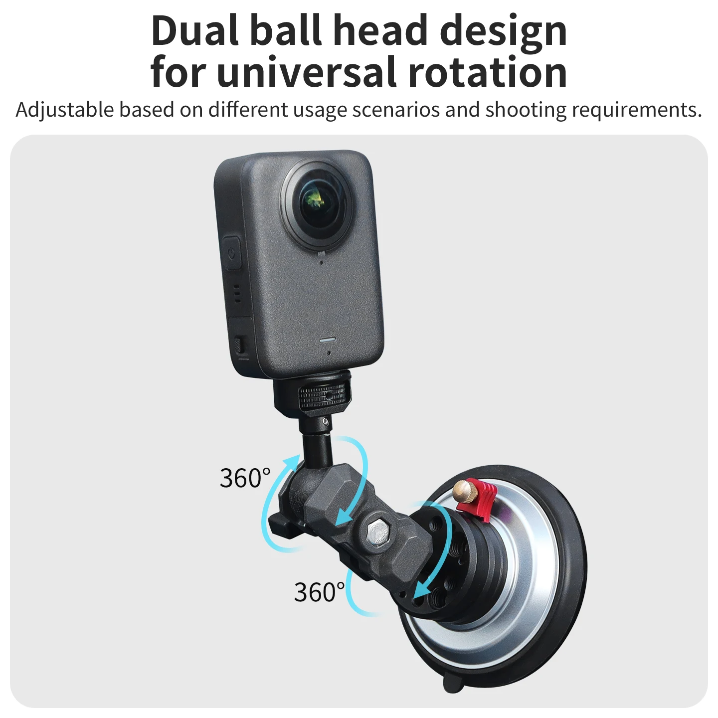 Handpumpe Vakuum Saugnapf Stabilisator Halterung Auto Follow Fotografie Halterung für Gopro osmo 360 Action 5 Pro/4/3/Insta360 Halter – Detail 6