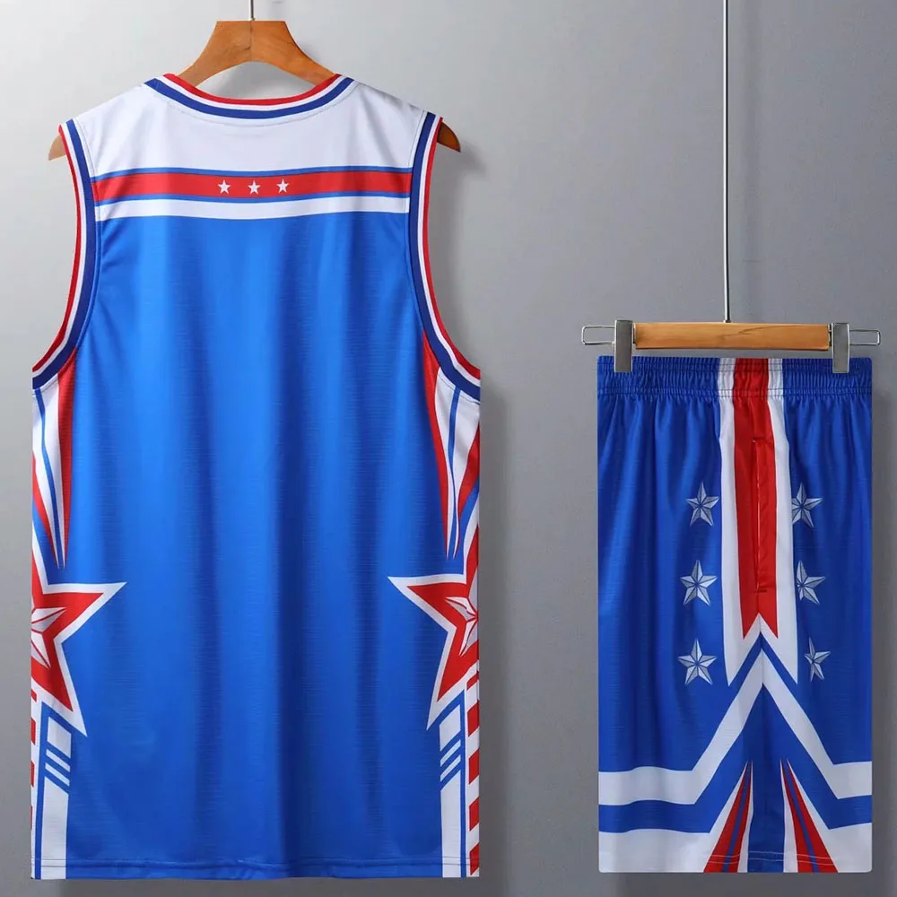 New Quick Dry Breathable Boys Basketball Jerseys Shirt Sports Shirts and Athletic Shorts Set for Youth Men Women Basketball