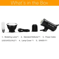 Godox SK400II 400Ws GN65 Professional Studio Flash Strobe + 2.8m Light Stand + 60x90cm Softbox + Trigger + Barn Door Kit 2