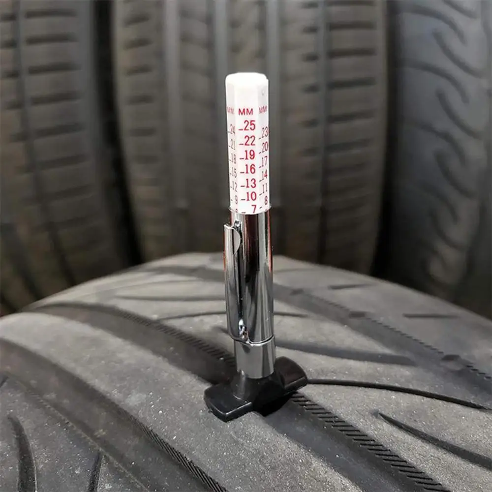 25mm Color Coded Mark Accurate Two-Sided Depth Gauge Tyre Tread Tire Ruler Measuring Pen tyre tread depth gauge