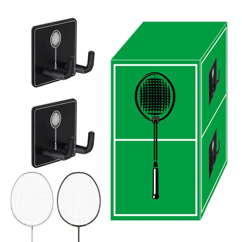 Badminton Accessory Rack Wall-Mounted-Racket-Hanger-Stainless-Steel-Wall-Mount-Storage-Organizer ...