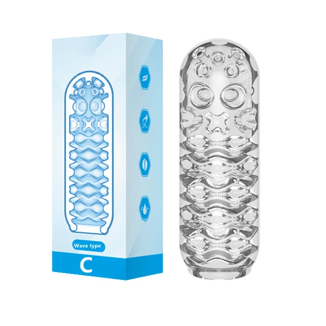 Transparent Male Masturbate Cup Penis Sex Toys for Men Endurance Exercise Soft Pussy Aircraft Cup Artificial Vagina Cock Sleeve