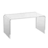 VEVOR Acrylic Coffee Table, C-Shaped Clear Acrylic End Table, 16.3 inch high Transparent Acrylic Side Table, for Living Room 1