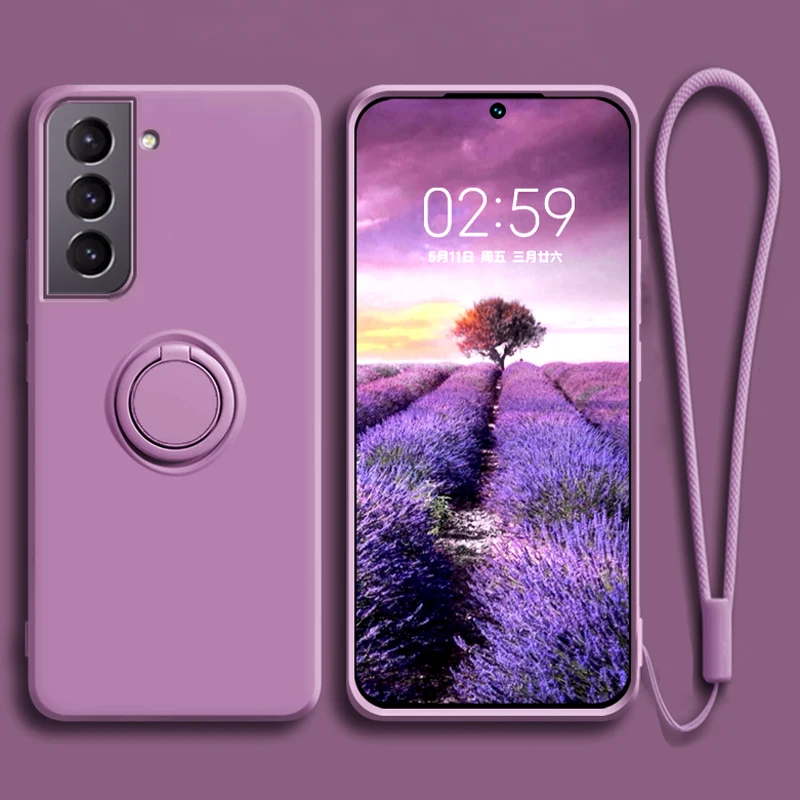 Magnetic Silicone Case For Samsung Galaxy S20 S21 FE Note 20 S22 Ultra S20FE A52 A72 S10 S9 Plus S21FE Luxury Covers Ring Holder