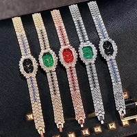 Womens Bracelet Watches New Fashion Ladies Square Watch Full Diamond Quartz Clcok Alloy Casual Starry Sky Wristwatch 2