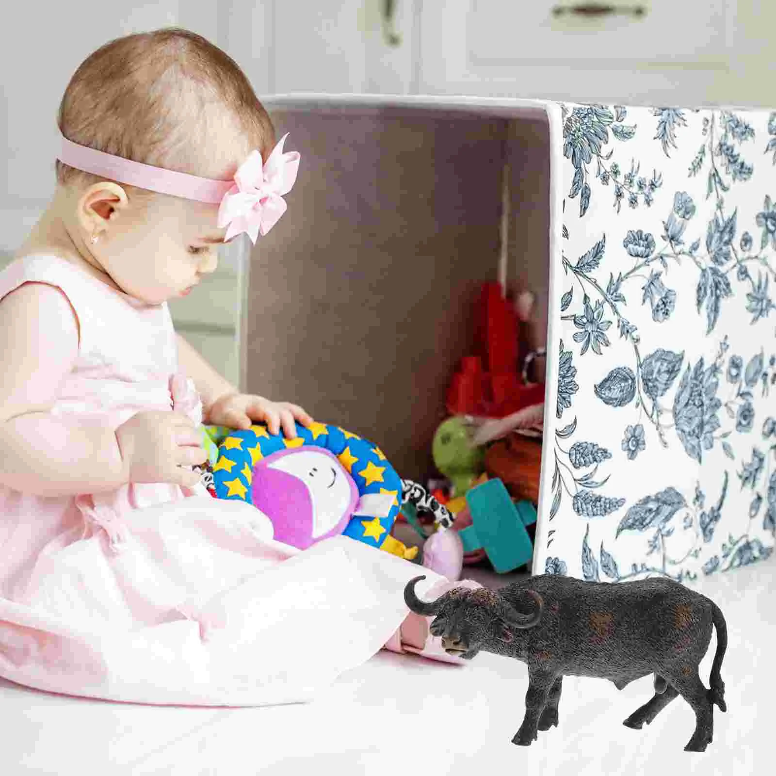 

Buffalo Figurines Realistic African Buffalo Model Ornament Solid Simulation Wildlife Figurine Toy Model Craft Home Decoration