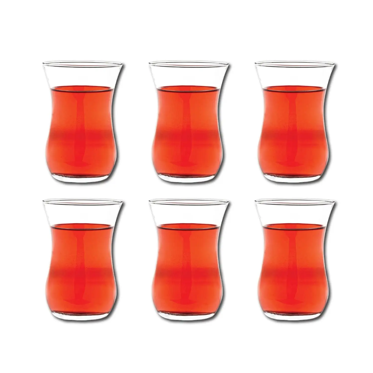 Set mit 6 authentischen türkischen Teegläsern, traditionellen 4-Unzen-Teetassen, elegante transparente Teetassen, perfekt für türkischen Tee, Marokko – Detail 1