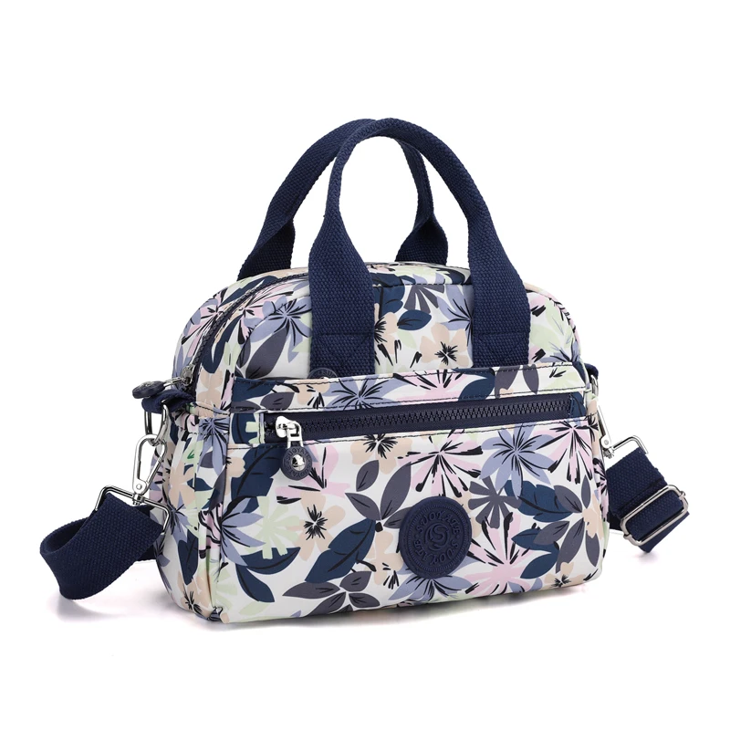 Women Handbags Fashion Floral Pattern Shoulder Bag Nylon Multi-pockets