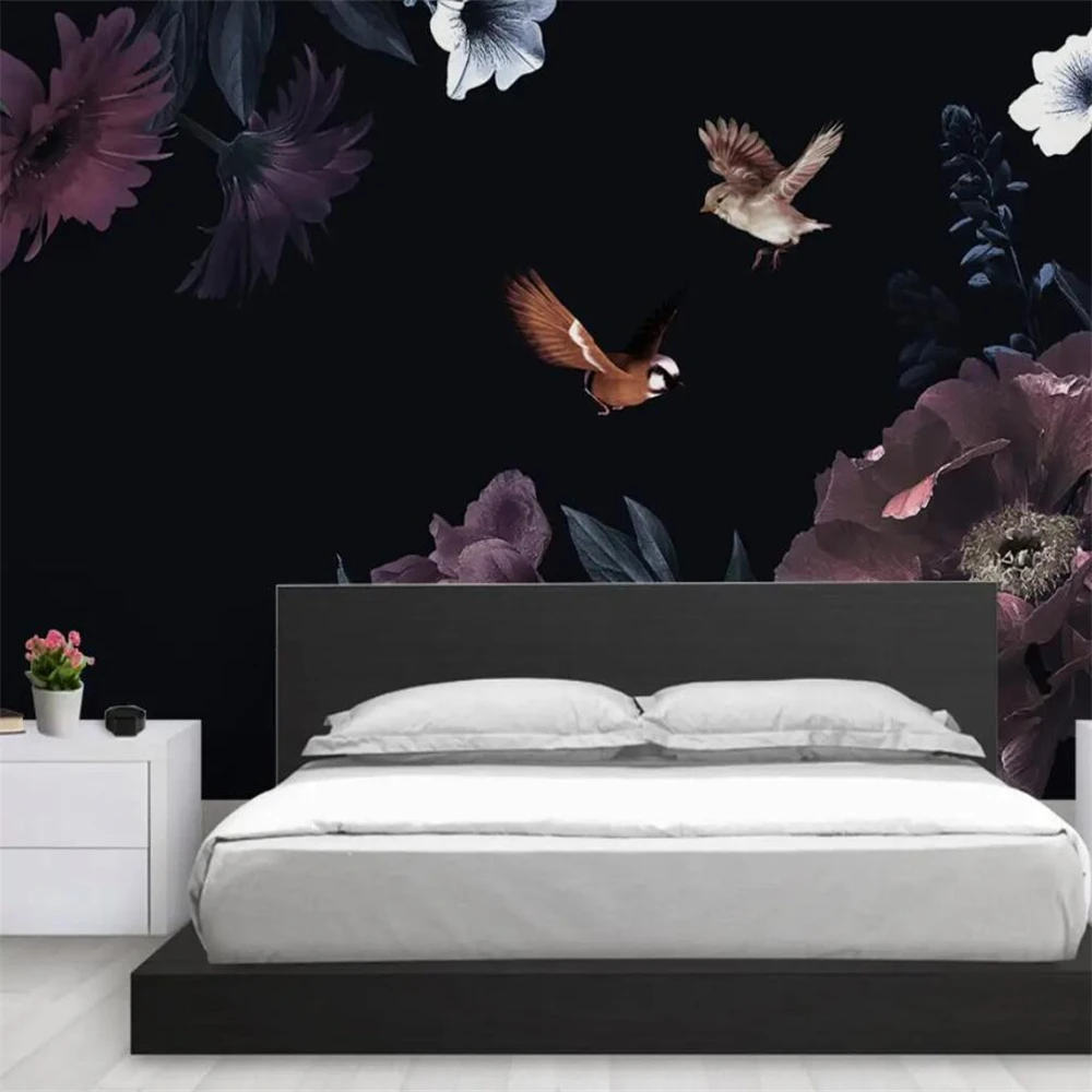 Mural personalizado papéis de parede modernos, peônias