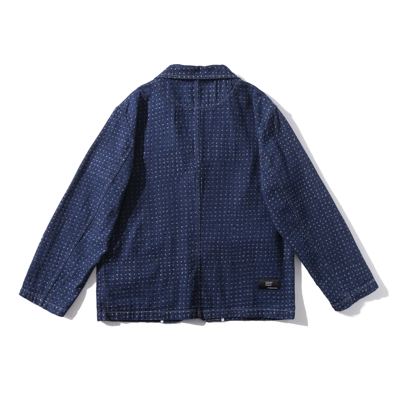 Blazer Men Japanese Harajuku Streetwear Fashion Vintage Loose Casual Denim Suit Blazers Cargo Jacket Cityboy Jeans Coat Male