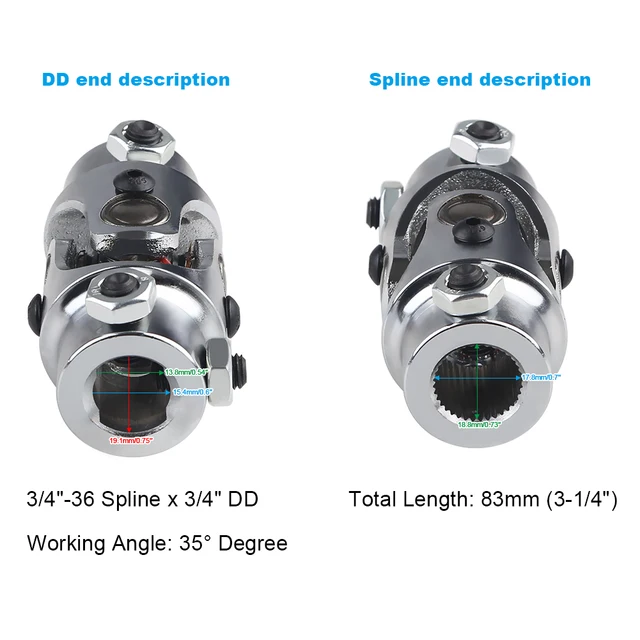 CCIYU Single Universal Steering Shaft 3 Quality inspection U-J DD X 4 4-36 Splin CCIYU Single Universal Steering Shaft 3 Quality inspection U-J DD X 4 4-36 Splin