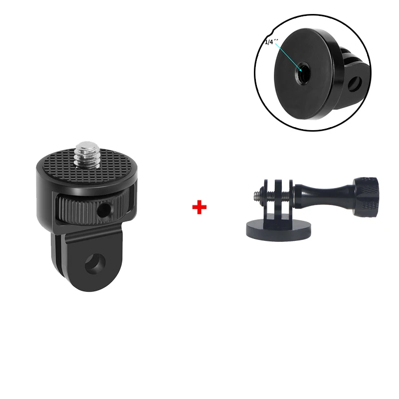 Aluminum 1/4 Inch Screw Tripod Adapter with 360° Rotating Mount