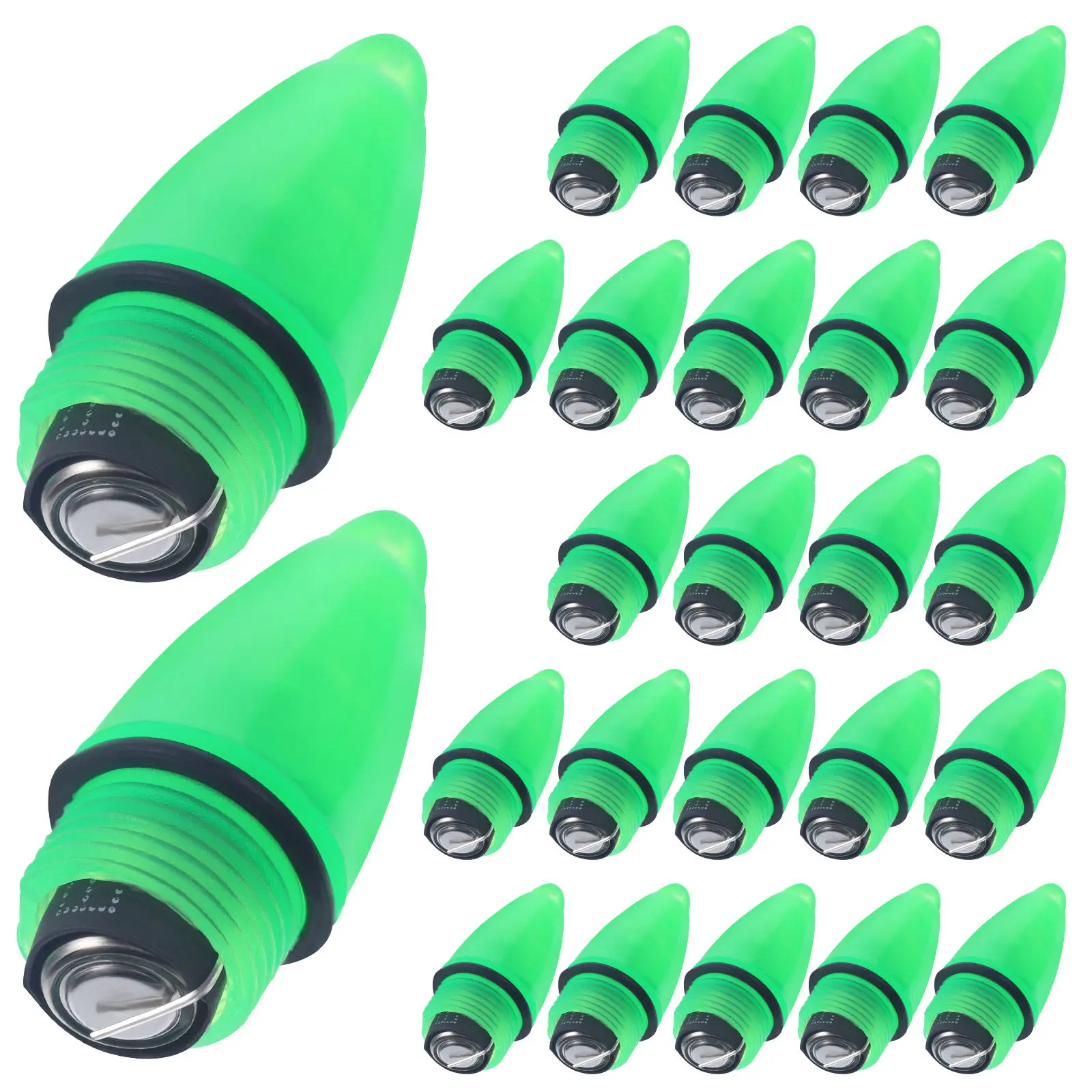 25Pcs LED 방수 낚시 신호등 야간 경보 램프 휴대용 야외 낚시 용품 플라스틱 알람 라이트