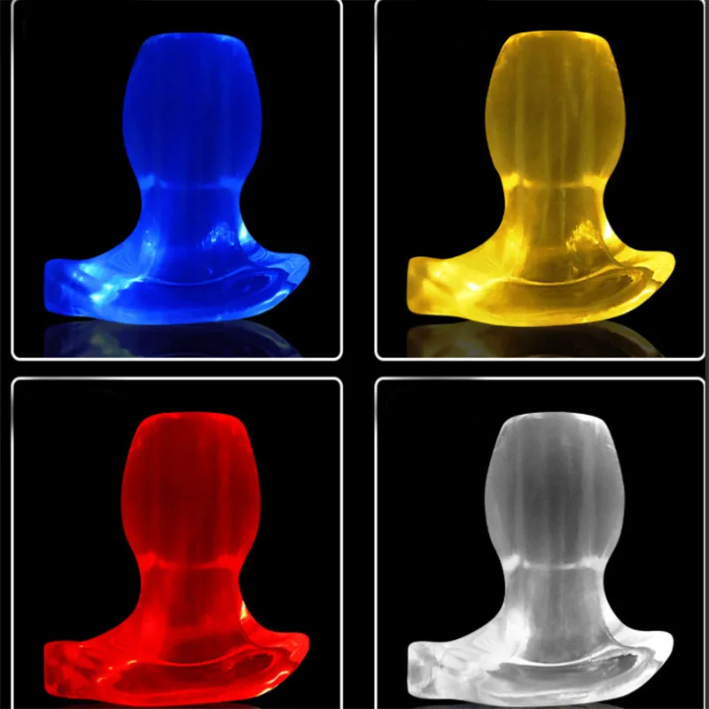 Luminous Hollow Anal Plug Dildo For Men Penis Inserting Anus Expand/Speculum/Tunnel Vaginal Clean SM Enema Sex Toys For Women