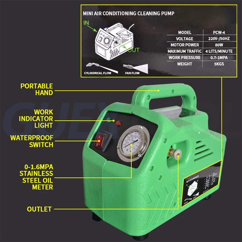 Portable Pressure Washer Air Conditioner Cleaner Household High Pressure Water Pump Electric Cleaning Machine Green Rugged Hous 2