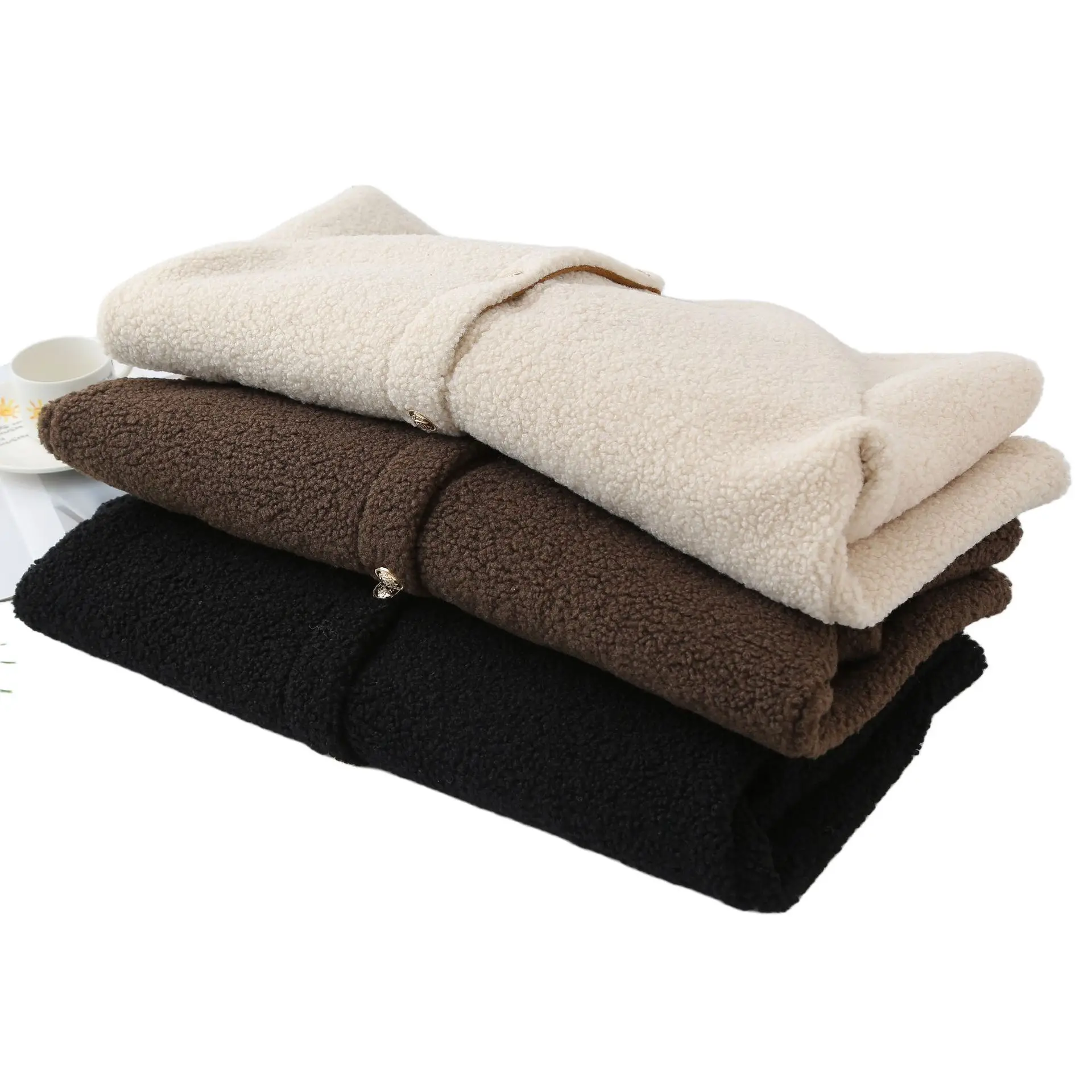 XXXXL Fashion Plus Size Women's Coat 2025 Winter New Simple Chic Style Fleece Warm Jacket Block Color Cuffs Outerwear 2589