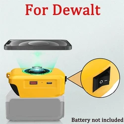 Universal Lithium Battery Wireless Charging Adapter with Type C USB Port (For DeWalt)