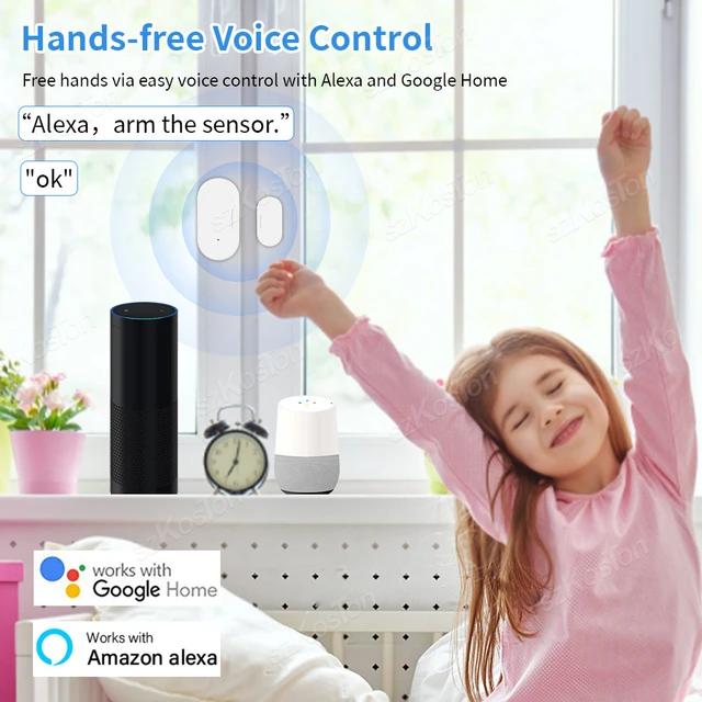 eWeLink APP ZigBee Smart Door Window Sensor Smart Door Open Closed Alarm Detector Work with Alexa Google Alice Zigbee2Mqtt 4