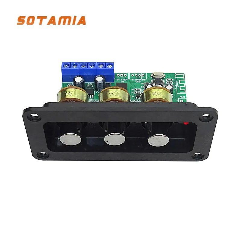 

SOTAMIA Bluetooth Amplifier Audio Board 20Wx2 Stereo Mini Amp Sound Power Amplifiers AUX U Disk Decoder Treble Bass Adjustment