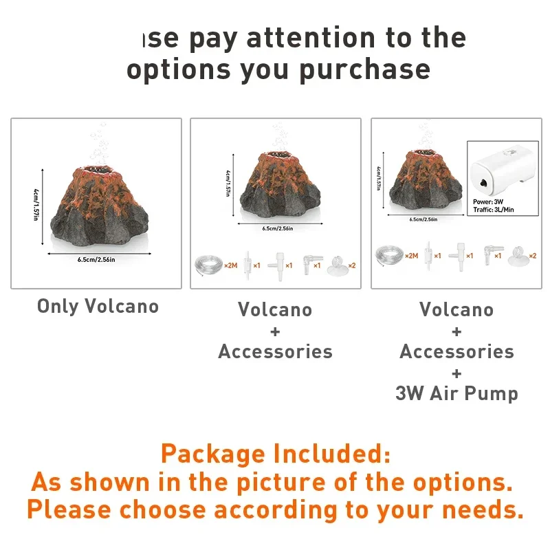 Aquarium Decoration Oxygen Set Fish Tank Silent Air Pumps Air Stone Volcano Conch Bubble Stone Aquarium Accessories Oxygen Pump 5