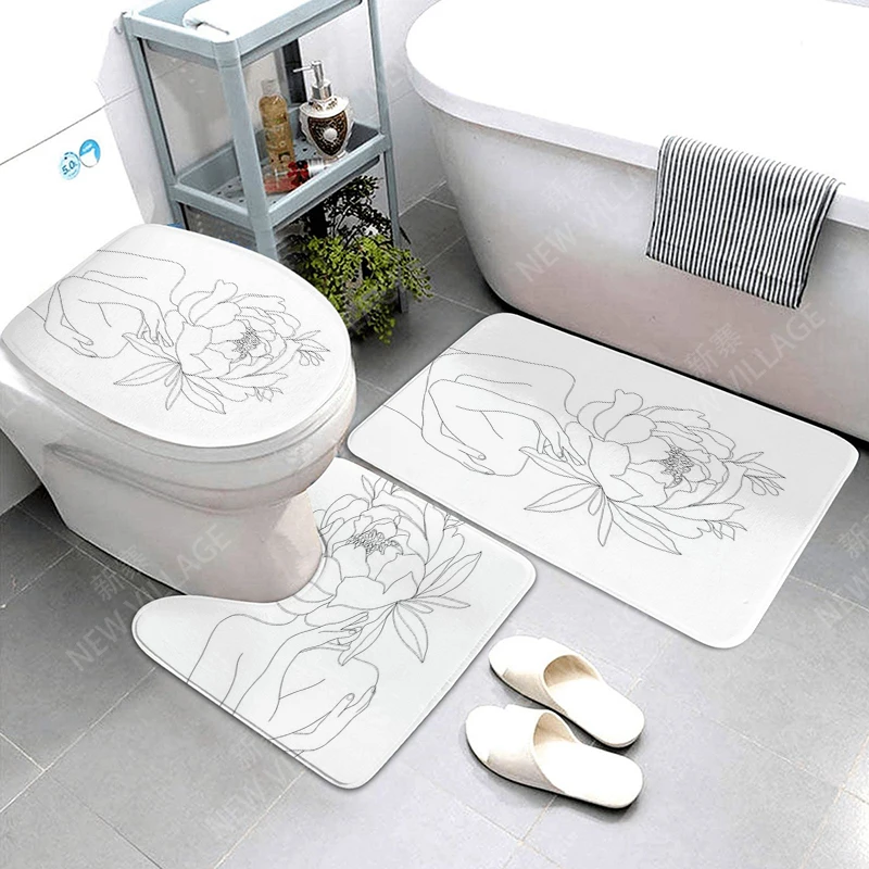 Anti-slip Bath Mat Bathroom Small Rug Shower Mat Decorative Absorbent Foot Entrance Bathtub toilet rug Morandi Nordic Modern