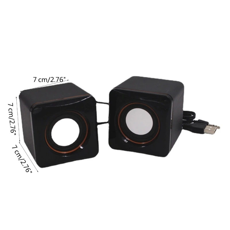 USB 유선 스피커 USB 케이블이 포함된 미니 데스크탑 스피커 서브우퍼 PC 컴퓨터 노트북용 3.5 헤드폰 포트