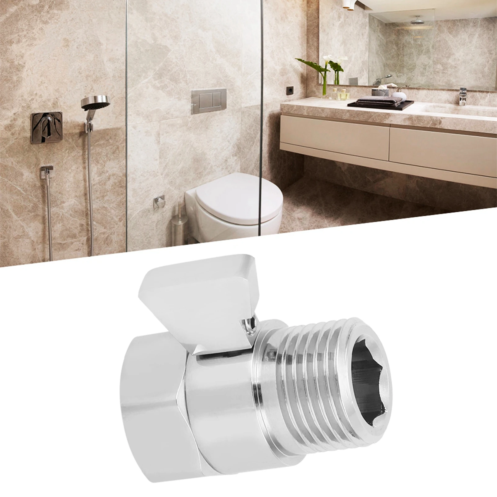 Copper Control Valve Water Reducing Controller Valve Hand Held Sprayer Shut Off Stop Switch For Shower Bathroom Supply Faucet Valve Shower Head Diverter Valve Inlet Valve