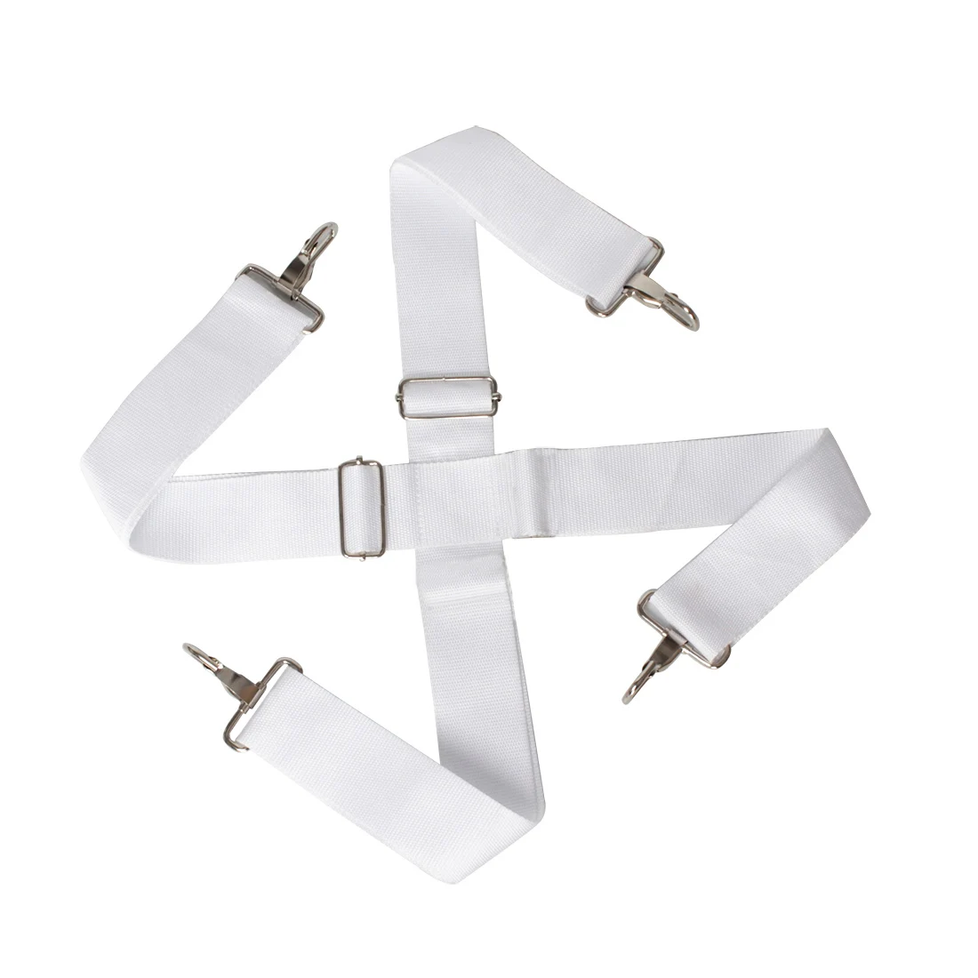 White Cross Adjustable Nylon Drum Strap - Durable Percussion Accessory