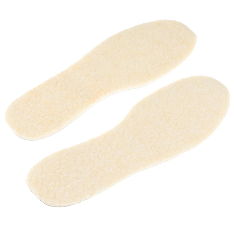1 Pair Aluminum Foil Lamb Wool Insoles For Winter Warm Moisture-Proof Soft Sweat-Absorbing Breathable Plus Velvet Insoles