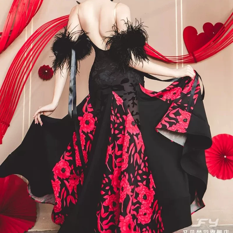 

Haute Couture Modern Dance Dress Standard Competition Dress Ballroom Dance Dress