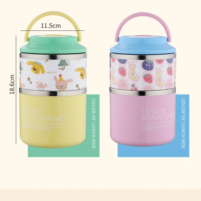 Stainless Steel Double Layer Lunch Box for Office Workers Students