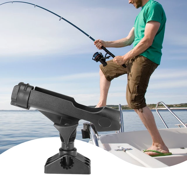 Rotatable Adjustable ABS Fishing Rod Holder Deck Mount Portable