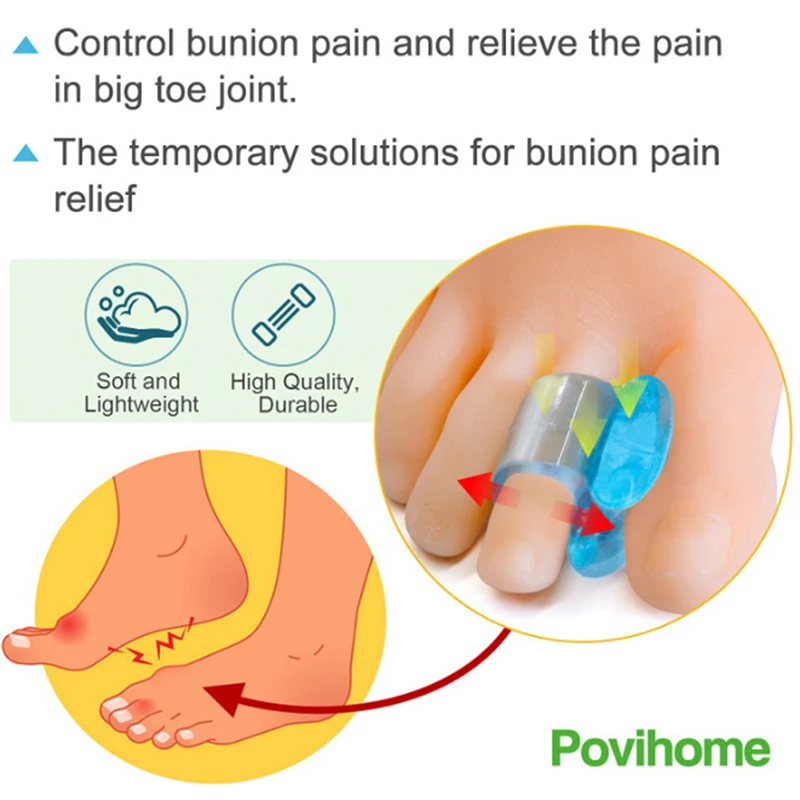 Silicone Gel Toe Separators 2Pcs Foot Care Tool Bunion Spacers Thumb Corrector Hallux Valgus Relief